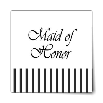 maid of honor vertical black lines bottom stylized sticker