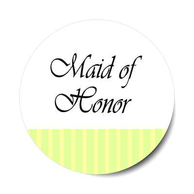 maid of honor yellow vertical lines stylized sticker