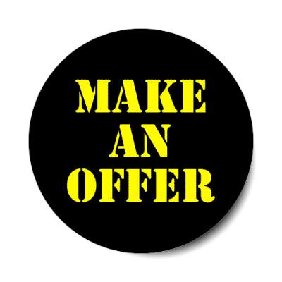 make an offer stencil black stickers, magnet