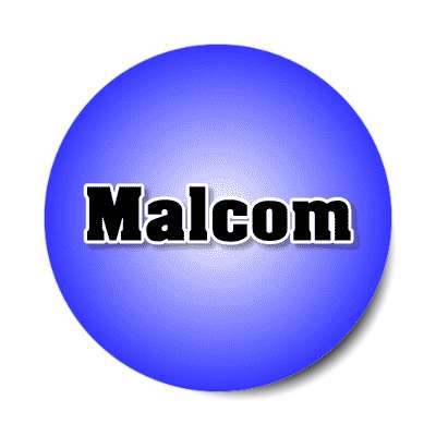 malcom male name blue sticker