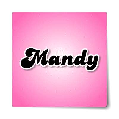 mandy female name pink sticker