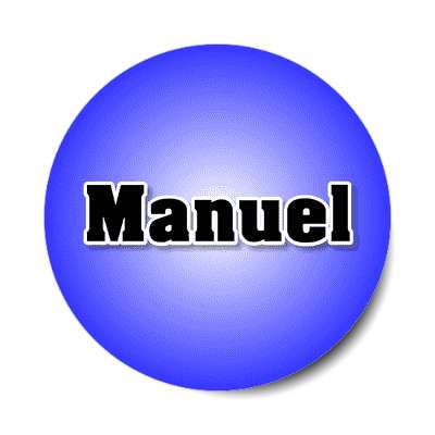 manuel male name blue sticker