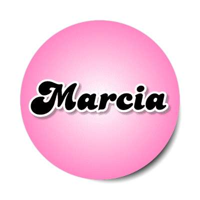 marcia female name pink sticker