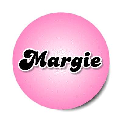 margie female name pink sticker