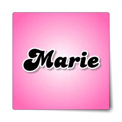 marie female name pink sticker