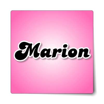 marion female name pink sticker