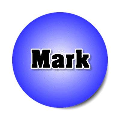mark male name blue sticker