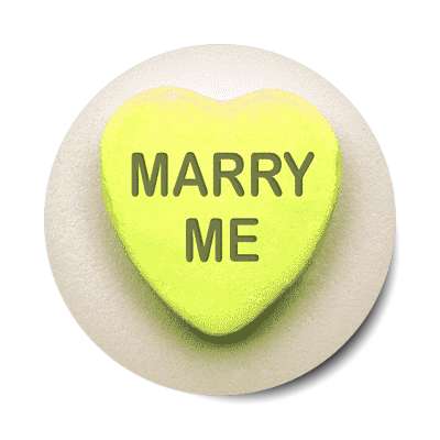 marry me valentines day heart candy sticker