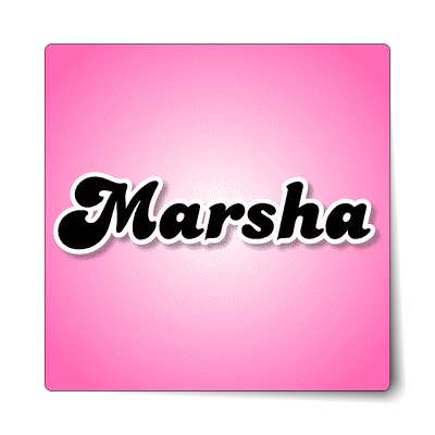marsha female name pink sticker