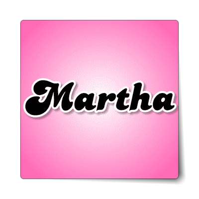 martha female name pink sticker