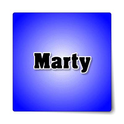 marty male name blue sticker