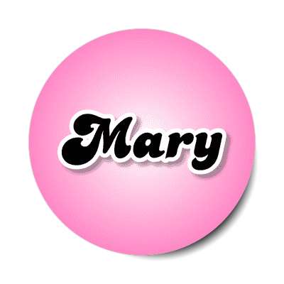 mary female name pink sticker
