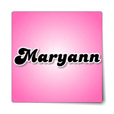 maryann female name pink sticker