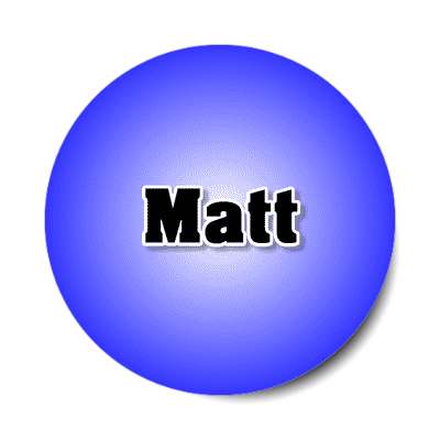 matt male name blue sticker