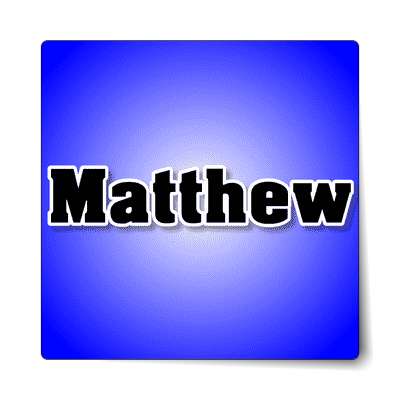 matthew male name blue sticker