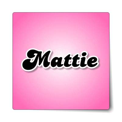 mattie female name pink sticker