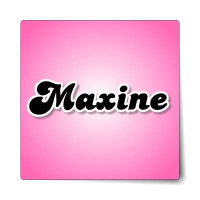 maxine female name pink sticker