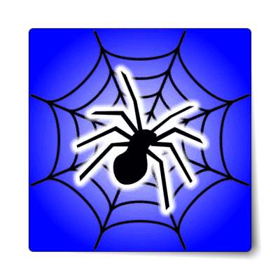 medium blue spider web silhouette sticker