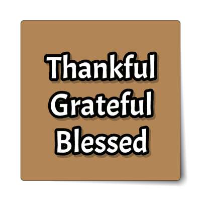 medium brown thankful grateful blessed sticker
