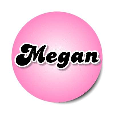 megan female name pink sticker