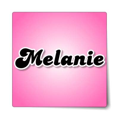 melanie female name pink sticker