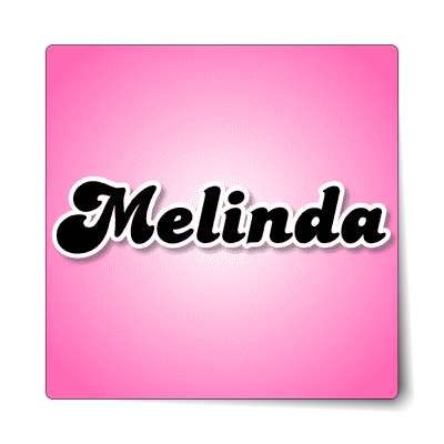 melinda female name pink sticker