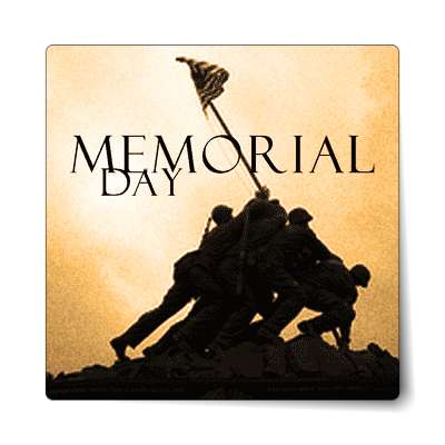 memorial day flag sepia troops sticker