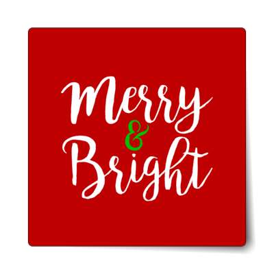 merry and bright red sticker