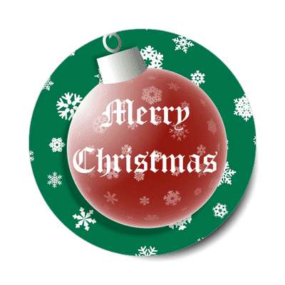 merry christmas colors green red bulb sticker