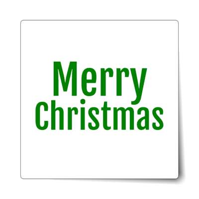 merry christmas white green sticker