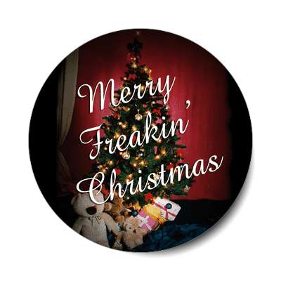 merry freakin christmas fun tree decorations gifts sticker