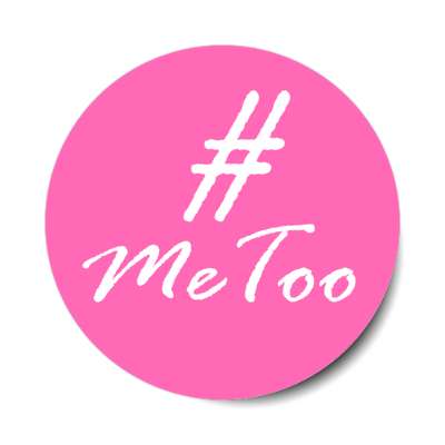 metoo handwritten pink hashtag sticker