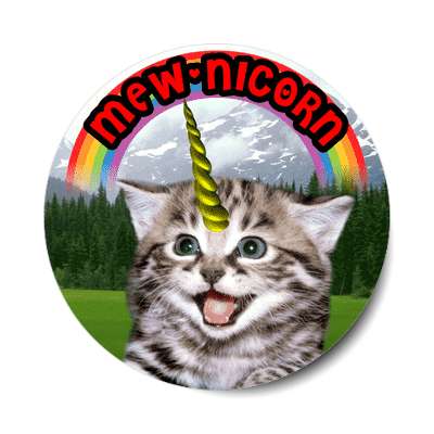 mewnicorn wordplay cute sticker