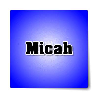 micah male name blue sticker