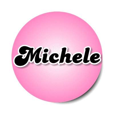 michele female name pink sticker