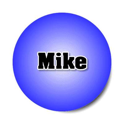 mike male name blue sticker