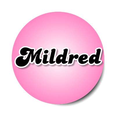 mildred female name pink sticker