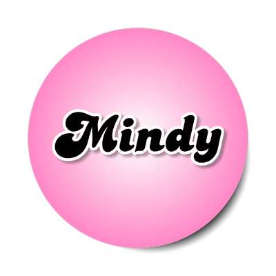 mindy female name pink sticker