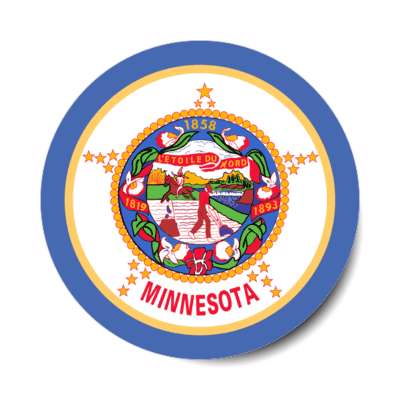 minnesota state flag usa stickers, magnet