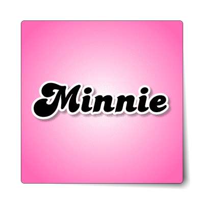 minnie female name pink sticker
