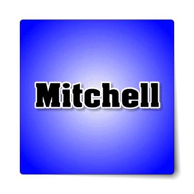 mitchell male name blue sticker