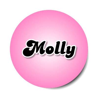 molly female name pink sticker