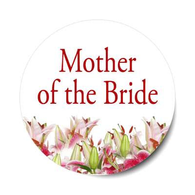 mother of the bride classic red flowers bottom sticker