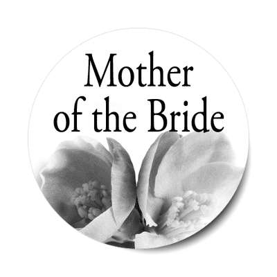 mother of the bride classic two large grey flowers sticker
