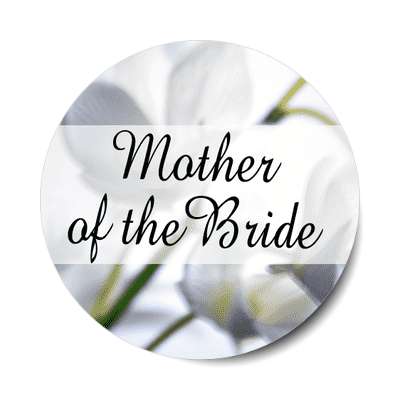 mother of the bride cursive classic middle rectangle sticker