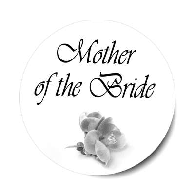 mother of the bride stylized one grey flower sticker