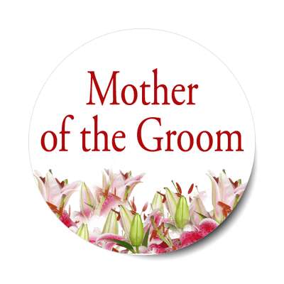 mother of the groom classic red flowers bottom sticker