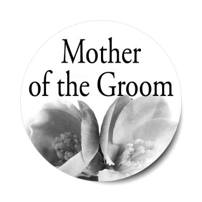mother of the groom classic two large grey flowers sticker