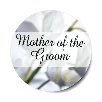 mother of the groom cursive classic middle rectangle sticker