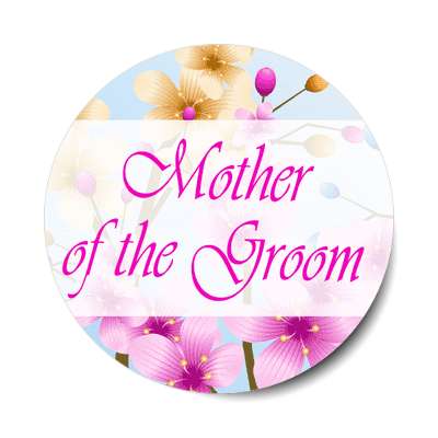mother of the groom flowers bright middle rectangle stylized sticker